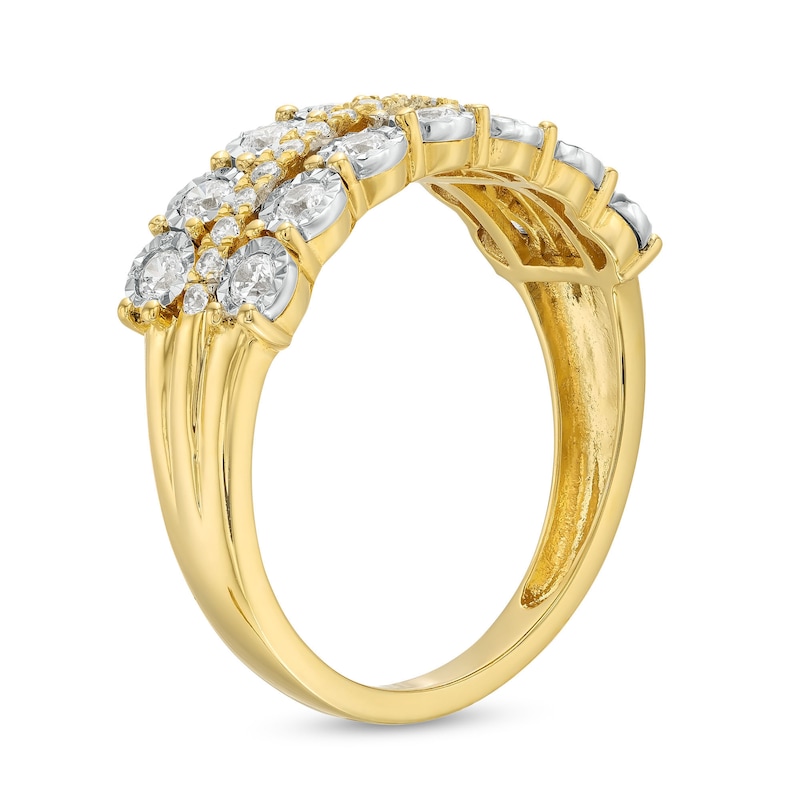 Main Image 3 of 0.50 CT. T.W. Diamond Miracle Double Row Band in 10K Gold