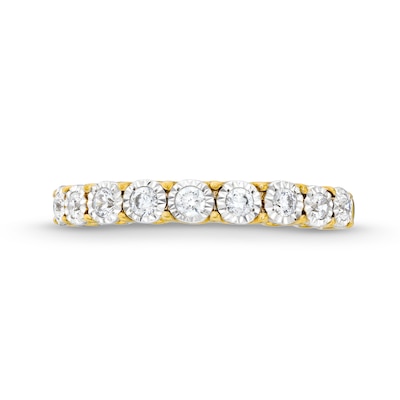 0.25 CT. T.W. Diamond Miracle Nine Stone Band in 10K Two-Tone Gold