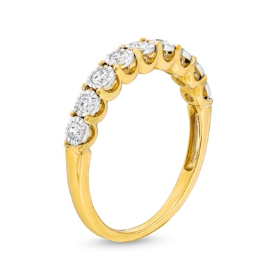 0.25 CT. T.W. Diamond Miracle Nine Stone Band in 10K Two-Tone Gold