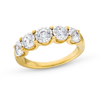 1.20 CT. T.W. Diamond Miracle Five Stone Band in 10K Two-Tone Gold