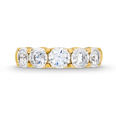 1.20 CT. T.W. Diamond Miracle Five Stone Band in 10K Two-Tone Gold