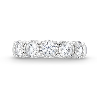 1.20 CT. T.W. Diamond Miracle Five Stone Band in 10K White Gold