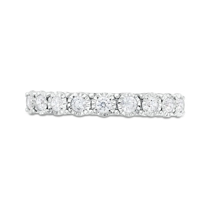 0.25 CT. T.W. Diamond Miracle Nine Stone Band in 10K White Gold