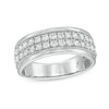 1.00 CT. T.W. Diamond Double Row Milgrain Band in Sterling Silver