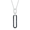 0.18 CT. T.W. Black and White Diamond Elongated Paperclip Pendant in Sterling Silver