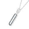 0.18 CT. T.W. Black and White Diamond Elongated Paperclip Pendant in Sterling Silver