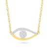 Thumbnail Image 0 of 0.085 CT. T.W. Multi-Diamond Evil Eye Necklace in Sterling Silver with 10K Gold Plate