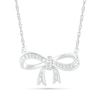 Thumbnail Image 0 of 0.065 CT. T.W. Diamond Bow Necklace in Sterling Silver