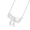 Thumbnail Image 1 of 0.065 CT. T.W. Diamond Bow Necklace in Sterling Silver