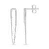 0.115 CT. T.W. Diamond Half Paperclip Chain Drop Earrings in Sterling Silver