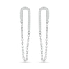 0.115 CT. T.W. Diamond Half Paperclip Chain Drop Earrings in Sterling Silver