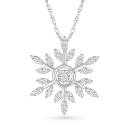 0.18 CT. T.W. Diamond Branch Snowflake Pendant in Sterling Silver