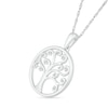 Thumbnail Image 1 of 0.04 CT. T.W. Diamond Curly Tree of Life Pendant in Sterling Silver