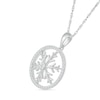 0.146 CT. T.W. Diamond Circle Outline with Snowflake Pendant in Sterling Silver