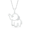 Thumbnail Image 0 of 0.085 CT. T.W. Diamond Chubby Elephant Pendant in Sterling Silver