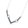 Thumbnail Image 1 of 0.29 CT. T.W. Black and White Diamond Paperclip Chevron Necklace in Sterling Silver