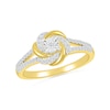 0.18 CT. T.W. Diamond Love Knot Ring in Sterling Silver with 10K Gold Plate