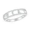 Thumbnail Image 0 of 0.23 CT. T.W. Diamond Sideways Paperclip Stack Ring in Sterling Silver