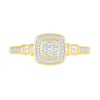 Thumbnail Image 1 of 0.18 CT. T.W. Quad Diamond Cushion Frame Collar Ring in Sterling Silver with 10K Gold Plate