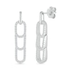 Thumbnail Image 0 of 0.37 CT. T.W. Diamond Paperclip Stack Dangle Drop Earrings in Sterling Silver