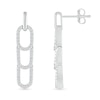Thumbnail Image 1 of 0.37 CT. T.W. Diamond Paperclip Stack Dangle Drop Earrings in Sterling Silver