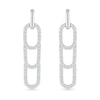 Thumbnail Image 2 of 0.37 CT. T.W. Diamond Paperclip Stack Dangle Drop Earrings in Sterling Silver