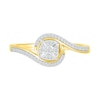 Thumbnail Image 1 of 0.18 CT. T.W. Multi-Diamond Swirl Bypass Ring in Sterling Silver with 10K Gold Plate