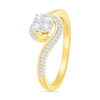 Thumbnail Image 2 of 0.18 CT. T.W. Multi-Diamond Swirl Bypass Ring in Sterling Silver with 10K Gold Plate