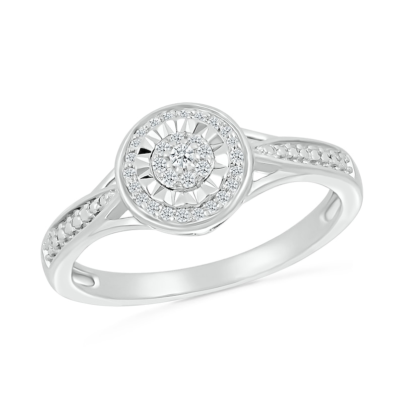 0.116 CT. T.W. Diamond Frame Ring in Sterling Silver|Peoples Jewellers