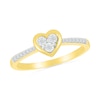 Thumbnail Image 0 of 0.085 CT. T.W. Multi-Diamond Heart Ring in Sterling Silver with 10K Gold Plate