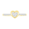 Thumbnail Image 1 of 0.085 CT. T.W. Multi-Diamond Heart Ring in Sterling Silver with 10K Gold Plate