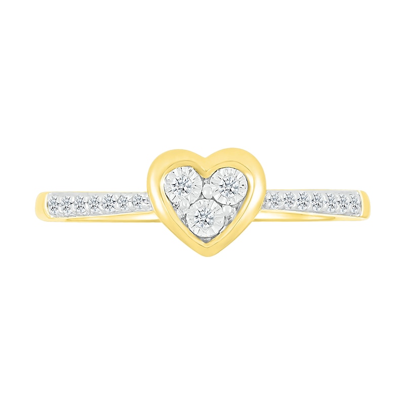0.085 CT. T.W. Multi-Diamond Heart Ring in Sterling Silver with 10K Gold Plate|Peoples Jewellers
