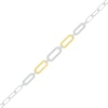 0.18 CT. T.W. Diamond Paperclip Chain Bracelet in Sterling Silver and 10K Gold Plate - 7.5"