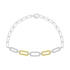 0.18 CT. T.W. Diamond Paperclip Chain Bracelet in Sterling Silver and 10K Gold Plate - 7.5"