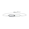 0.37 CT. T.W. Black and White Diamond Paperclip Bolo Bracelet in Sterling Silver - 9.5"