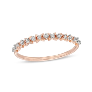 Diamond Accent "X" Flower Band in 10K Rose Gold