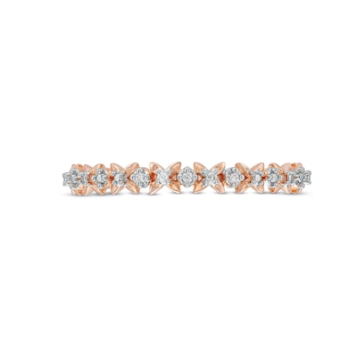 Diamond Accent "X" Flower Band in 10K Rose Gold