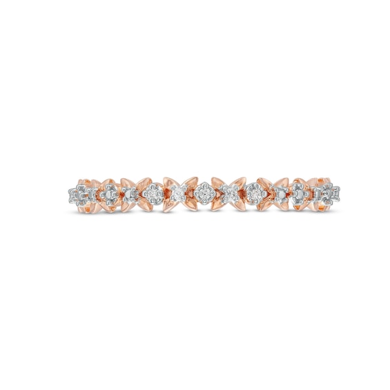 Diamond Accent "X" Flower Band in 10K Rose Gold