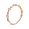 Thumbnail Image 3 of 0.065 CT. T.W. Kite Multi-Diamond Vintage-Style Stackable Band in 10K Rose Gold