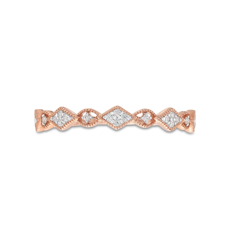 0.065 CT. T.W. Kite Multi-Diamond Vintage-Style Stackable Band in 10K Rose Gold|Peoples Jewellers