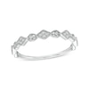 Thumbnail Image 0 of 0.065 CT. T.W. Kite Multi-Diamond Vintage-Style Stackable Band in 10K White Gold