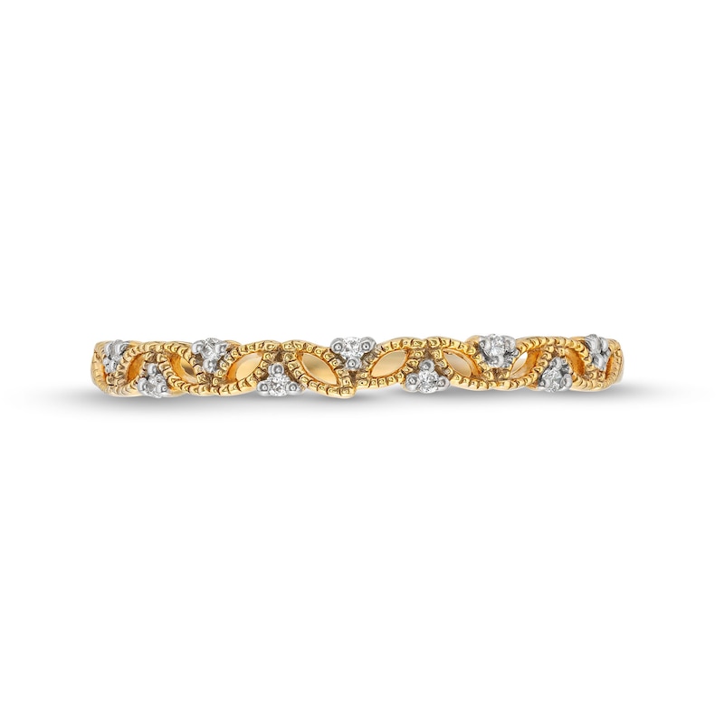 Main Image 4 of Diamond Accent Vine Vintage-Style Band in 10K Gold