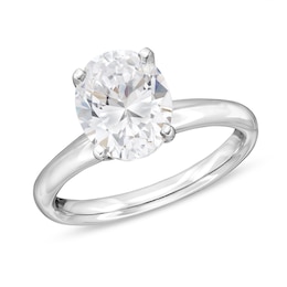 2.00 CT. Oval Certified Lab-Created Diamond Solitaire Engagement Ring in 14K White Gold (F/VS2)
