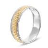 Thumbnail Image 2 of Men's Diamond-Cut 6.0mm Band in 10K Two-Tone Gold - Size 10