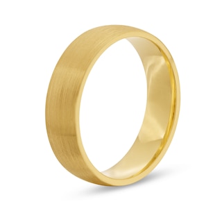 Men's 6.0mm Satin Finish Band in 18K Gold - Size 10