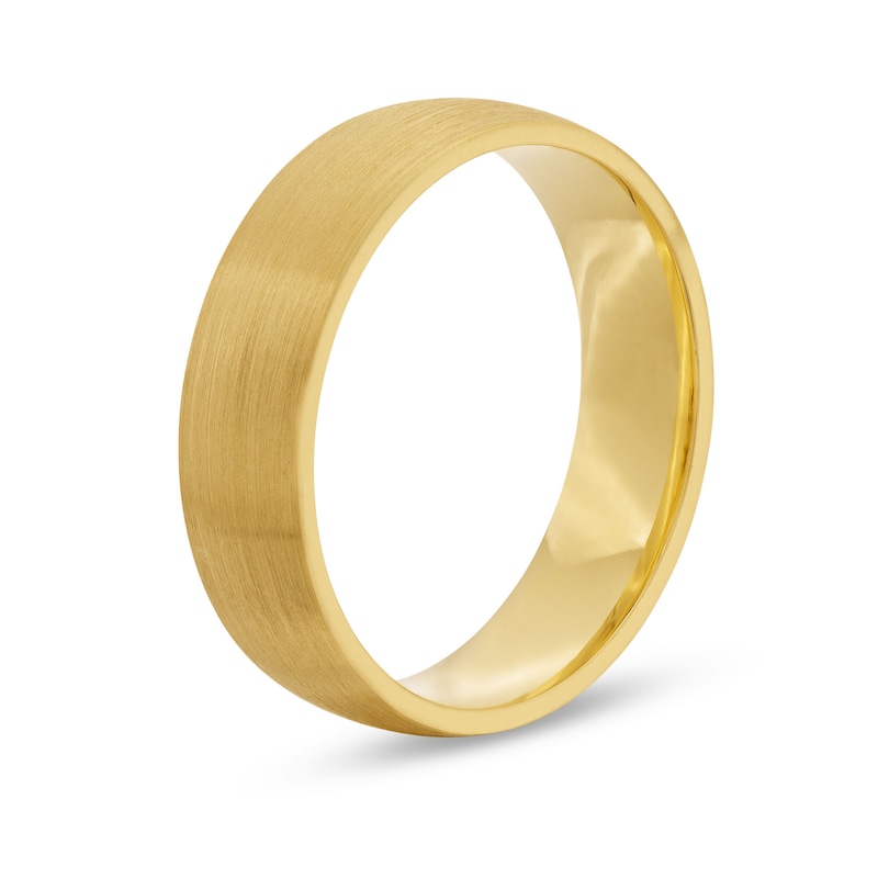 Men's 6.0mm Satin Finish Band in 18K Gold - Size 10|Peoples Jewellers