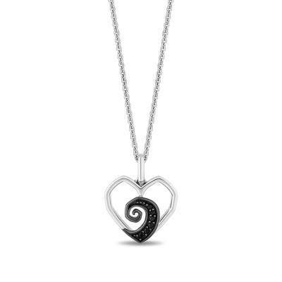 Disney Treasures The Nightmare Before Christmas Diamond Spiral Hill Pendant and Stud Earrings Set in Sterling Silver