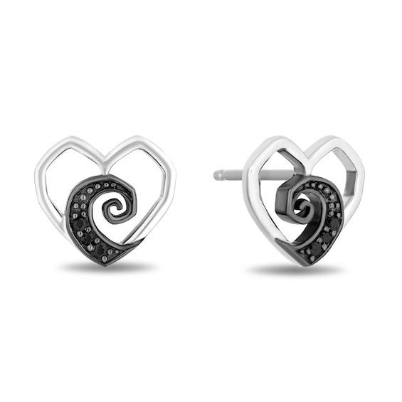 Disney Treasures The Nightmare Before Christmas Diamond Spiral Hill Pendant and Stud Earrings Set in Sterling Silver