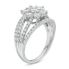 1.50 CT. T.W. Certified Flower-Shaped Lab-Created Multi-Diamond Multi-Row Ring in 14K White Gold (I/SI2)