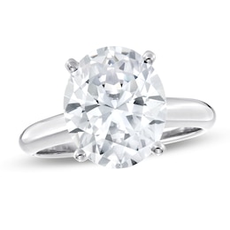 4 CT. Oval Certified Lab-Created Diamond Solitaire Engagement Ring in 14K White Gold (F/SI2)